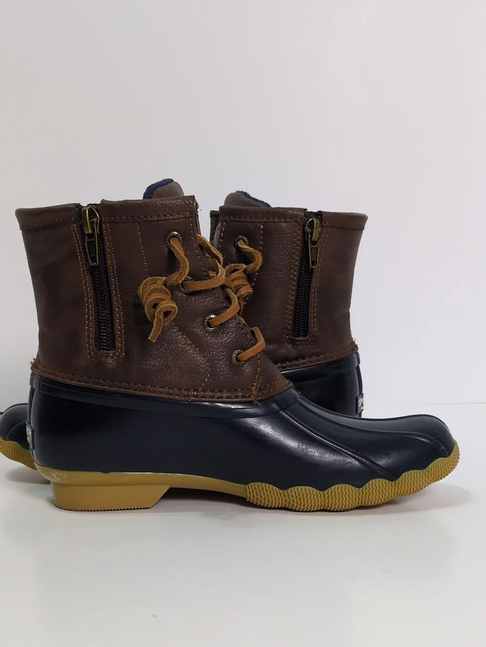 Sperry Top-Sider Girls Saltwater Duck Boots Size 3M Navy Brown